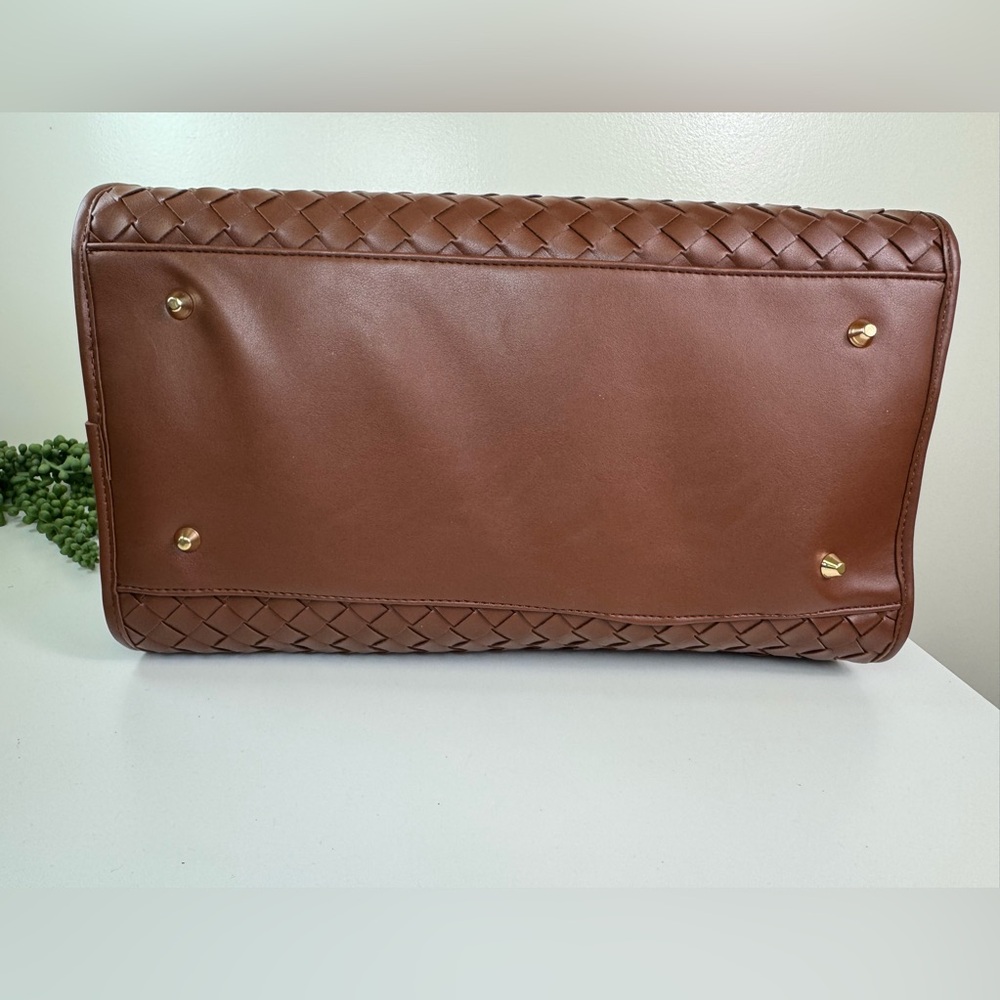 Urban Expressions Rhonda Woven Top Handle Bag in Chocolate Brown NWT - Picture 6 of 10